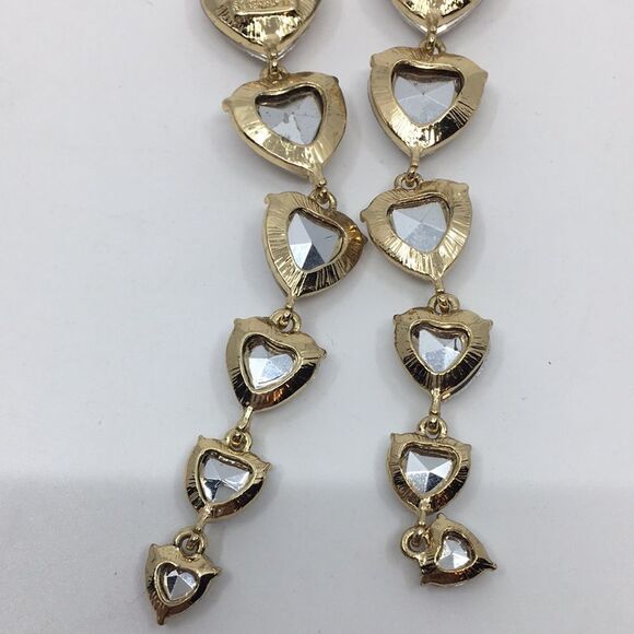 Sugarfix by Bauble Bar Heart Long Dangle Bling Earrings - Picture 11 of 14